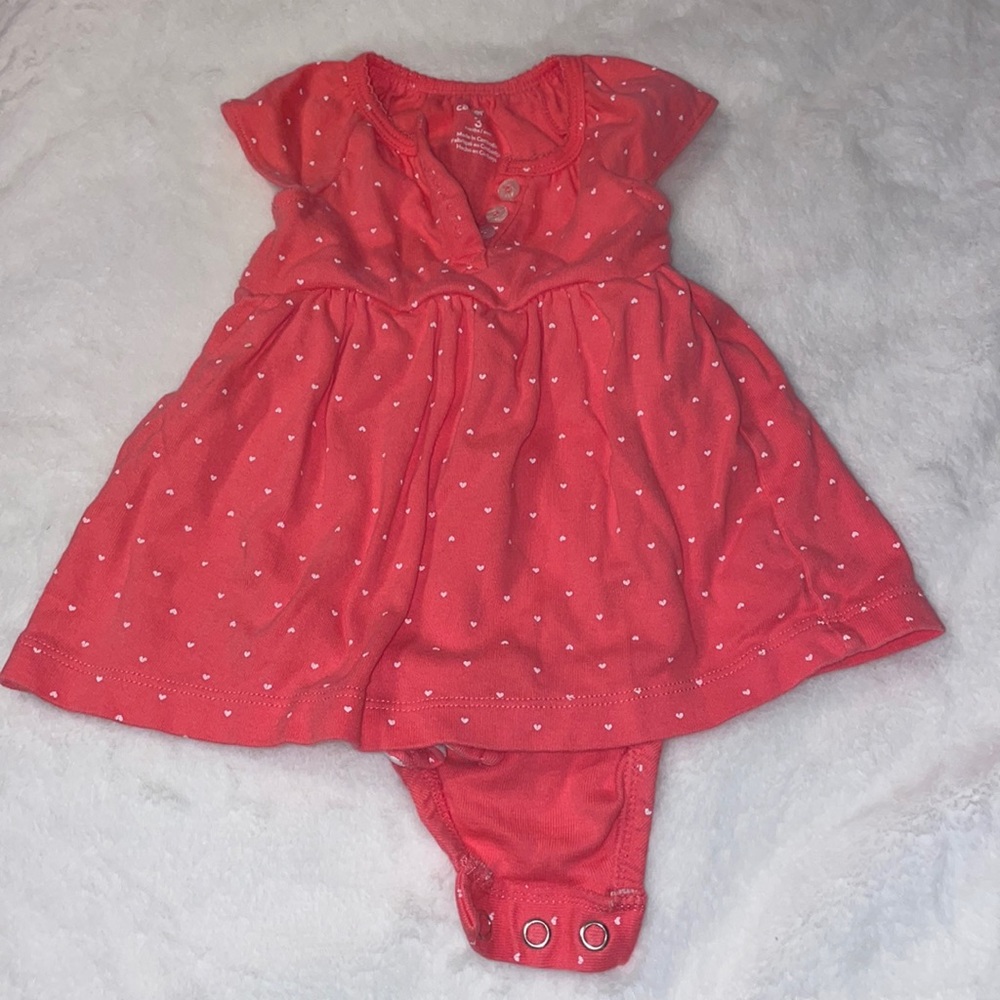Carter’s pink dress with white hearts size 3 months